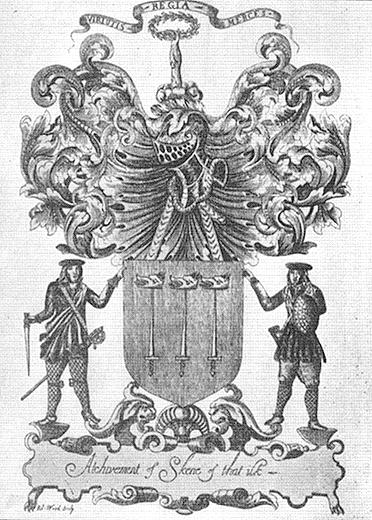 Arms of Skene of that ilk 1672